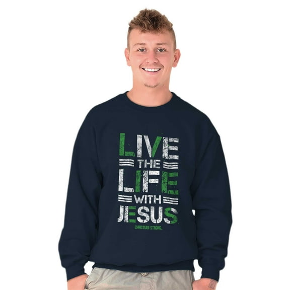 Live the Life With Jesus Religion Unisex Plus Fleece Graphic Sweatshirt Brisco Brands 4X