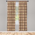 thumbnail image 5 of Ambesonne Nordic Window Curtains, Scandinavian Vintage Art, Each 28" W x 84" L, Pale Caramel Sand Brown, 5 of 5
