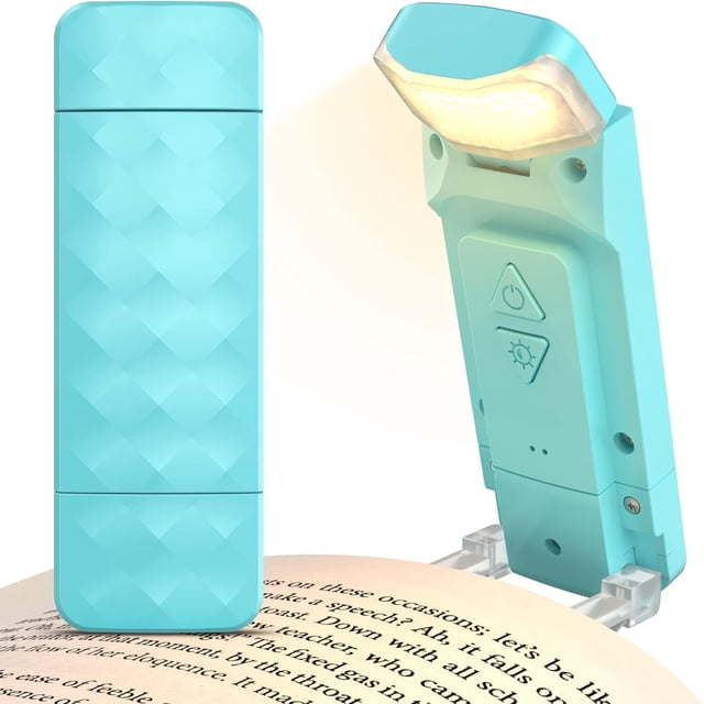 CHAO pieza de luz de lectura (verde), lámpara de lectura con luz de lectura para leer en la cama, lámpara de lectura recargable, protección ocular de 3 colores y 5 configuraciones de brillo, regalo pa