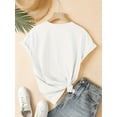 thumbnail image 2 of T-Shirt Rétro pour Femmes avec Imprimé Cœur Noir - Col Rond, Manches Courtes, Coton, Lavable en Machine pour Style Sportif Décontracté d'Été, Mode Décontractée d'Été, 2 of 6