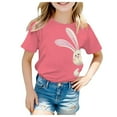 thumbnail image 2 of YunPes Girls Easter Shirt Toddler Bunny Graphic Tees Kids Girl Summer Short Sleeve Tops Funny Rabbit Easter T Shirts Cute Birthday, 2 of 6