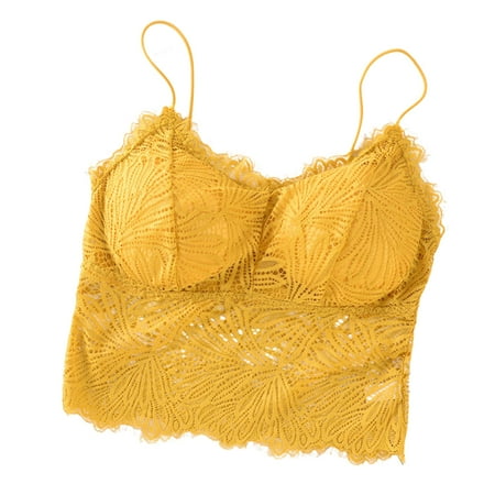 

Rumida Women s Seamless Bra Shoulder Strap Comfort Lifting Lace Underwear Camisole for 40-67.5kg Comfortable Women s Sport Bra No steel ring for Lady Yellow