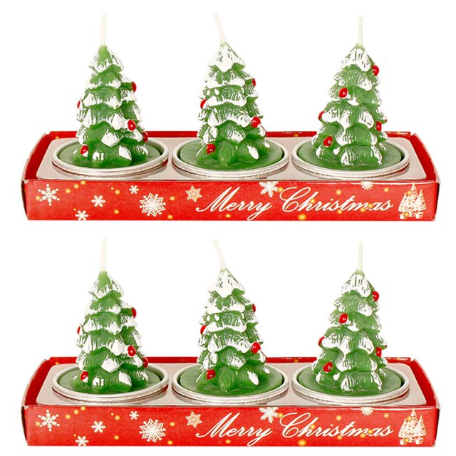 LOVEVERChristmas Candles Santa Snowman Gift House Candles For Home Party Decoration