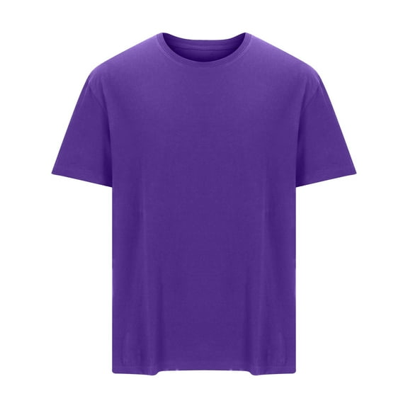 KeShDi Oversized Tshirts for Men Loose Tees Plain Tee Beach Crew Neck Tops Men's Summer Casual Loose Short Sleeved Round Neck T-shirt Purple 4X