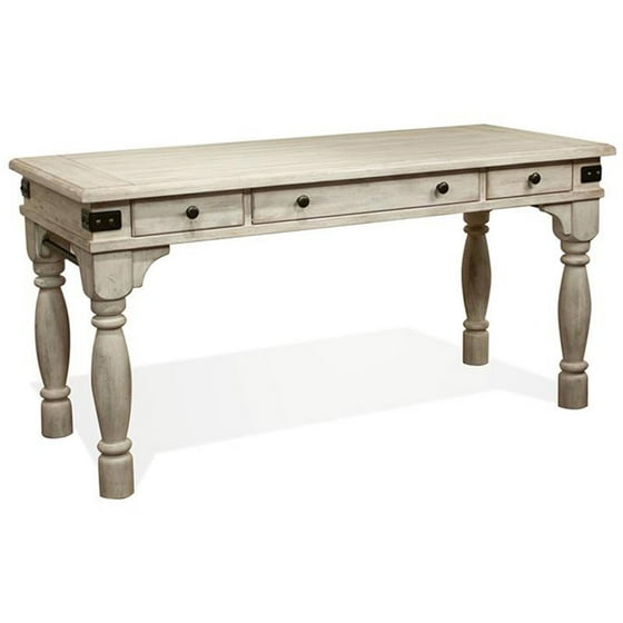 Riverside Furniture Regan 3 Drawer Writing Desk In Farmhouse White