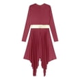 thumbnail image 6 of CHICTRY Women's Praise Dance Dress Liturgical Worship Dancewear Long Sleeve Church Worship Tunics Burgundy XL, 6 of 7