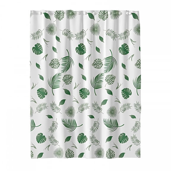 AUQ Green K Decorative Nature Peva Shower Curtain