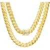 14K Yellow Gold 10MM Solid Miami Cuban Curb Link Box Lock Heavy-Duty Necklace Chains 24" - 30", Gold Chain for Men & Women, 100% Real 14K Gold, Next Level Jewelry