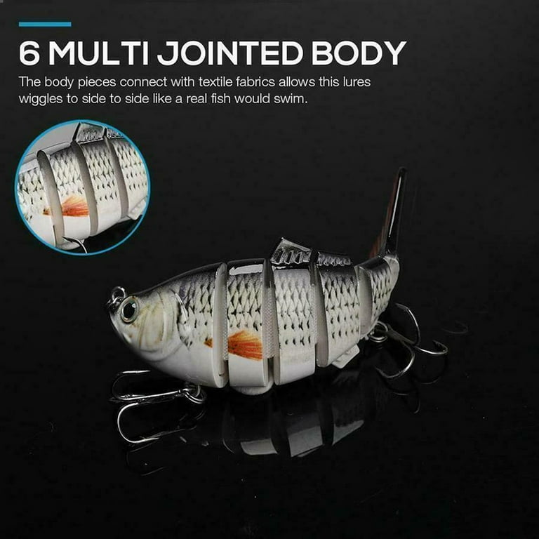 FitBest 5Pcs Swimming Lure Multi Jointed Segment 3D Lifelike Hard Bait  Fishing Bait Fishing Hooks Artificial Bait Wobbler Bait 
