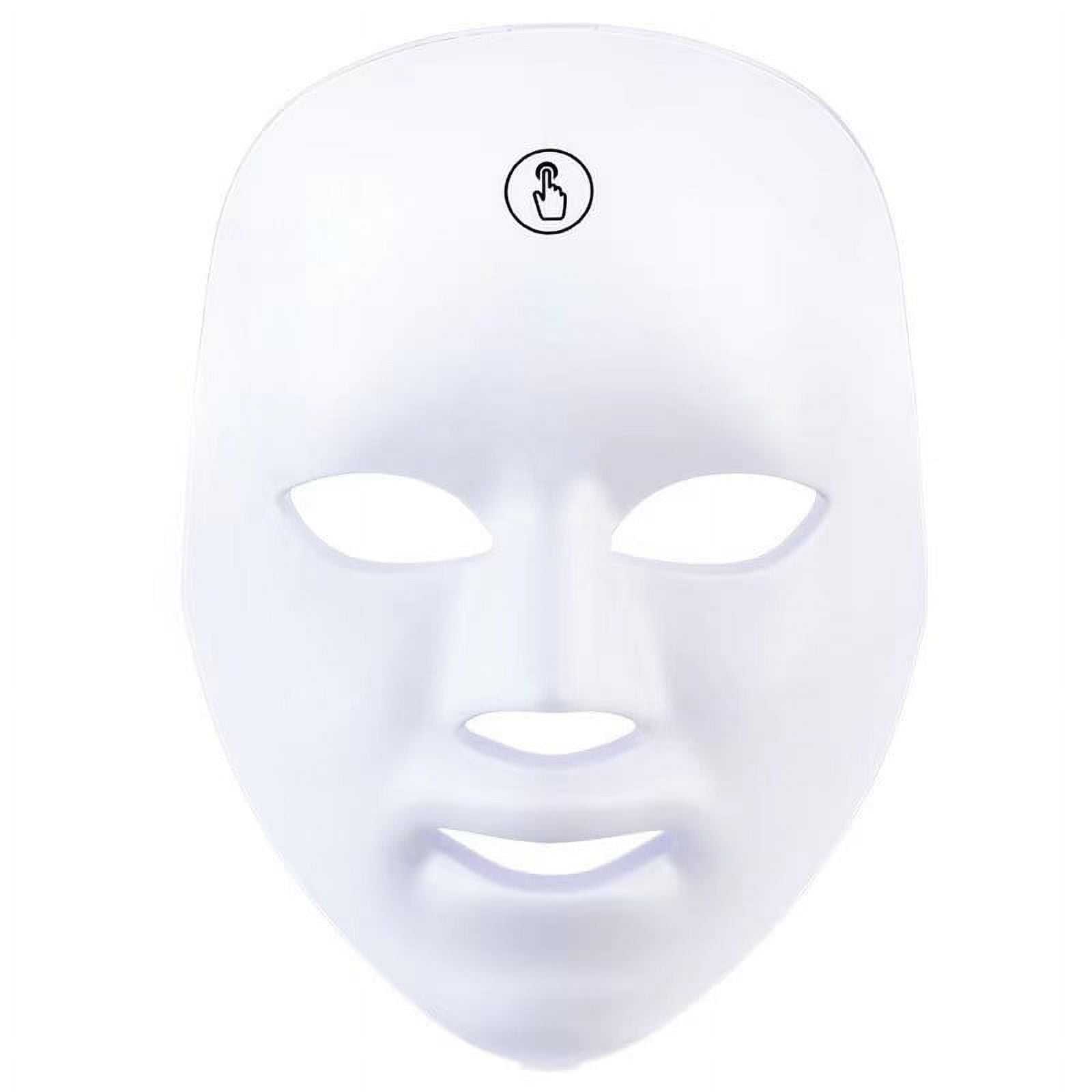 Wearable 7-Color LED Face Mask with Touch Control, Rechargeable Hands-Free Light Device for At-Home Spa and Facial Wellness Routines, Full Face Coverage