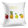 thumbnail image 1 of BOSDECO Taie d'Oreiller Boisson Verte Fruit Style Bas Poly Pomme Ananas Orange Poire Polygonal Rouge 16x16 Pouces, 1 of 1