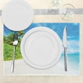 thumbnail image 3 of Ambesonne Ocean Place Mats Set of 4, Beach Sea Exotic Palms, Standard Size, Blue Green Cream, 3 of 6
