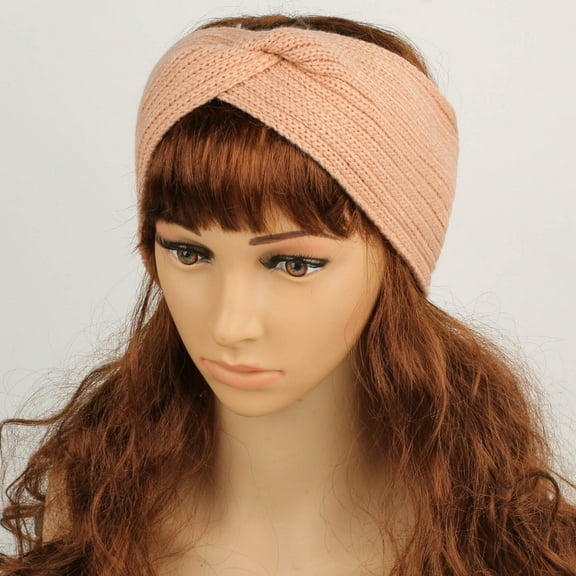 Ausyst Headbands for Women Fashion Keep Warm Winter Foldable Solid Women Knit Ladies Thick Headwraps Headband Clearance