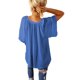 thumbnail image 4 of VISgogo Tops de manga corta para mujer con color sólido, versión suelta, estilo casual, ropa de verano plisada VISgogo moda, 4 of 5