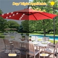 thumbnail image 7 of Topeakmart 10 ft Outdoor Hanging Cantilever Umbrella with 32 LED Lights & Adjustable Tilt, Red, 7 of 7