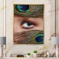 thumbnail image 2 of Peacock Feathers and Eye 16 in x 32 in Framed Photography Canvas Art Print, by Designart, 2 of 5