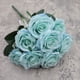 thumbnail image 3 of Xiao Hua 1 ramo de 10 rosas color crema simuladas con cabezas de flores de 43 cm de largo. Camafeo marrón., 3 of 5