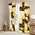thumbnail image 3 of Homewish Watercolor Bohemian Flowers Blackout Curtains Set of 2 (52x84 Each),Daisy Flowers Curtain,Orange White, 3 of 6