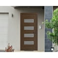 thumbnail image 3 of Front Exterior Prehung Metal-Plastic Door Frosted Glass | Manux 8113 Walnut | Office Commercial and Residential Doors Entrance Patio Garage W32x80 Left-hand, 3 of 5