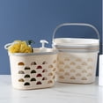 thumbnail image 4 of White Portable Storage Basket for Bathing Cloths Made of Durable PP Material with Multi Holes Design 2 Pcs, 4 of 8