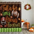 thumbnail image 2 of Football Sport Shower Curtains for Bathroom, Thanksgiving Vintage Fall Maple Leaf Rugby Brown Green Waterproof Fabric Shower Curtain for Bathroom Bathtub Decoration, Machine Washable, 54x"78", 2 of 9