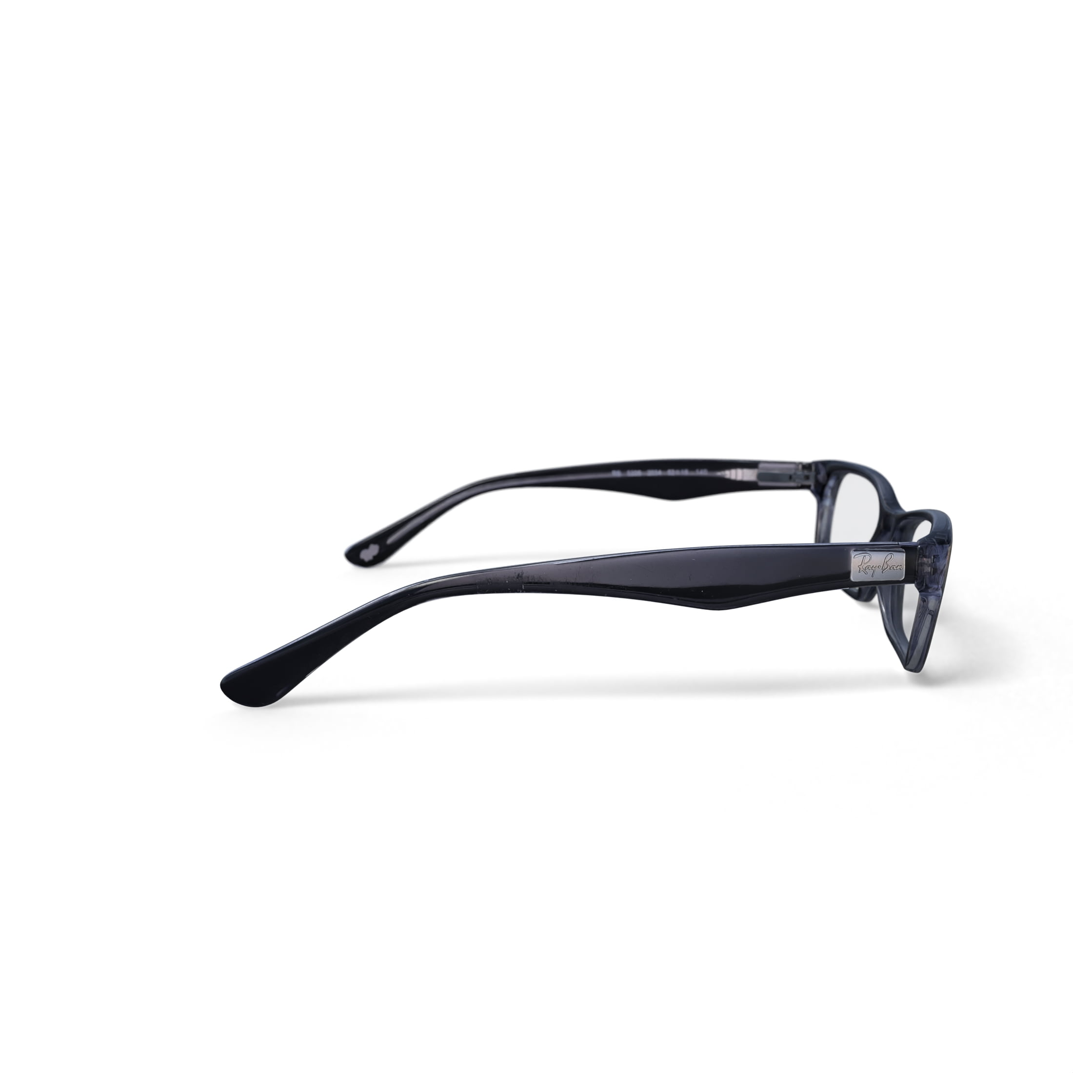 Ray-Ban RB5206 Optics Glasses, Prescription Eyeglasses with Case, Demo Lens/Black On Transparent, Size 52