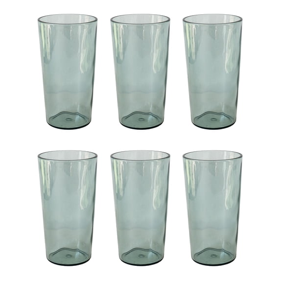 Rustic Acrylic Drinking Glass - Recycle Green - 23 oz - Set of 6