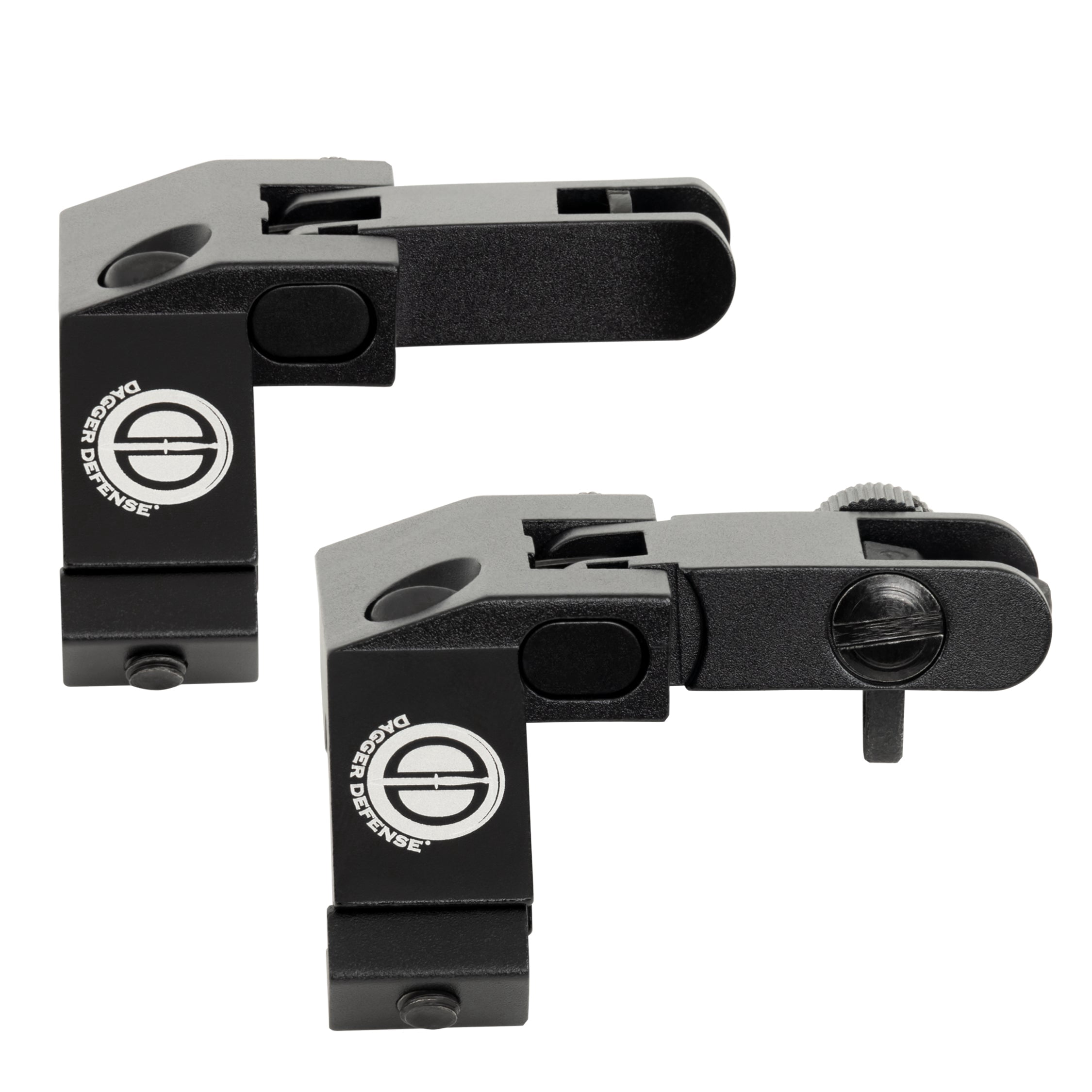 Dagger Defense flip up BUIS 45 degree picatinny rail mounted backup iron sights.