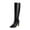 Black, variant on Fesfesfes Tall Boots For Teen Girls Warmth Block High Heeled Sleeve Patent Synthetic Square Toe Knee Length US:7(39)