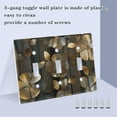 thumbnail image 3 of Yayeee Toggle Light Switch Wall Plate 2-Gang 4.56"x4.48" Decorative Outlet Cover, Floral Lines, 3 of 7