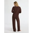 thumbnail image 6 of Joyspun Women's Fleece Long Sleeve Top and Straight Leg Pants Lounge Set, 2-Piece, Sizes XS-3X, 6 of 7