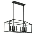 thumbnail image 5 of 8-Light Rectangle Matte Black Chandelier Lighting Modern Pendant Light Kitchen Island with Adjustable 36 inch Rod, 5 of 6