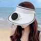 thumbnail image 5 of Sombreros de ventilador con energía solar y carga USB para hombres y mujeres, de ala ancha, transpirables, con parte superior vacía y protección solar, de poliéster., 5 of 6