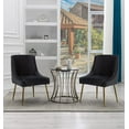 thumbnail image 2 of Black Dining Chairs Set of 2, Upholstered Dining Room Chairs with Gold Legs Modern Velvet Chair Accent Side Chairs for Living Room/Kitchen/Dinner/Patio/Cafe, 2 of 8