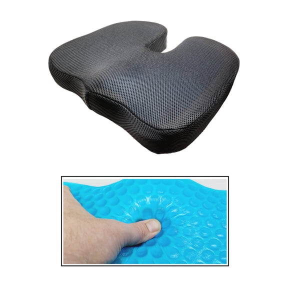 Simply Good Cooling Gel Memory Foam Orthopedic Seat Cushion With Washable Mesh Cover