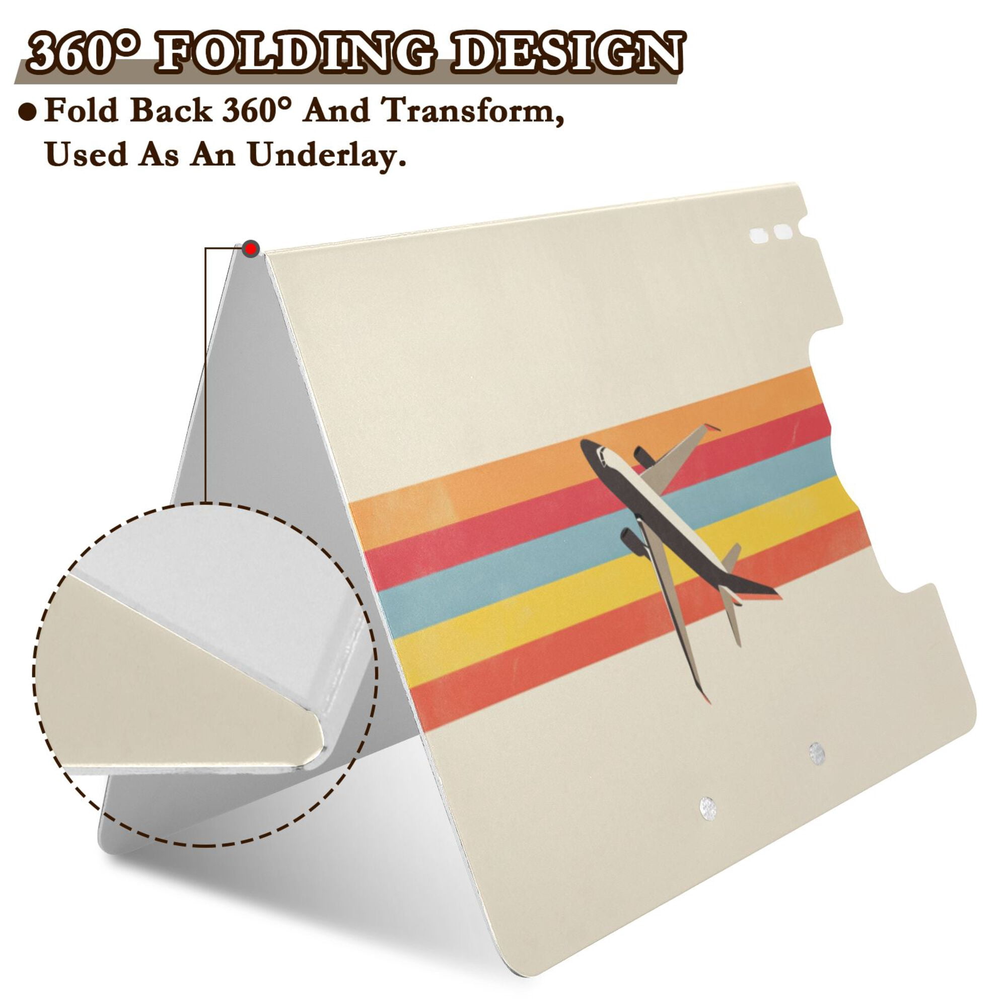 FORMRS A4 Clipboard Folder with Pen Holder Horizontal Foldable School Office Binder, Colorful Plane