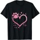 thumbnail image 1 of Playera de Mujer para Día de San Valentín: Corazón Rosa con Huella de Perro y Gato - Tierna y Divertida, 1 of 7