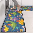 thumbnail image 2 of Kitchen Rugs Sets Of 2,Blue Cartoon Dinosaurs Party Pattern Anti Fatigue Kitchen Mat Rugs Non Slip Washable,Decorative Kitchen Floor Mats for Kitchen,Sink,Laundry,17"x47"+17"x47", 2 of 5