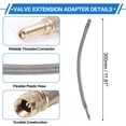 thumbnail image 3 of 1 juego de extensión de válvula de llanta de cobre de 135 grados con extensor de vástago de válvula de llanta de acero inoxidable universal de 300 mm para automóvil, motocicleta, RV, camión, bicicleta, 3 of 6