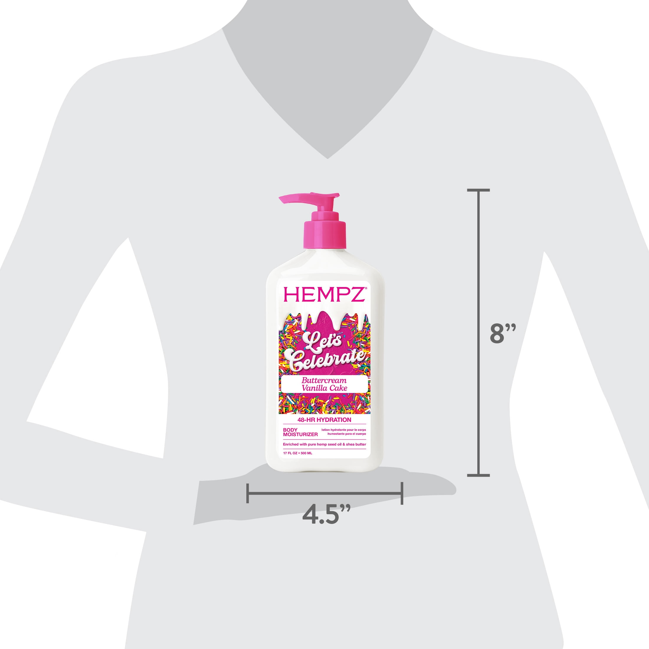 (2 pack) Hempz Let's Celebrate Buttercream Vanilla Cake Moisturizing Hydrating Body Lotion for Dry Skin, 17 fl oz