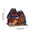thumbnail image 3 of YAMB Christmas Village House, 3.9×4.7 Inch Winter Ski Lodge Scene Decoration Christmas Ornament,Collectable Snowy View Cottage for Xmas Holiday Party Decor,Micro Small House Christmas Decor, 3 of 9