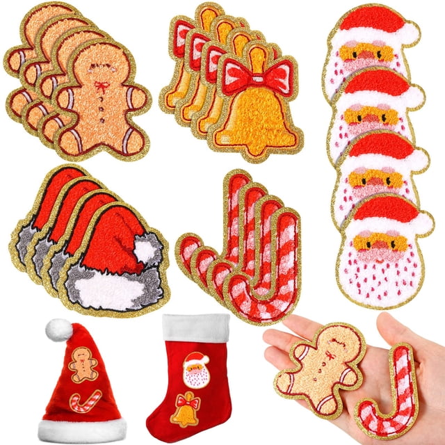 Parches de Apliques en Tela Geosar Navidad 20 Piezas de 7 cm