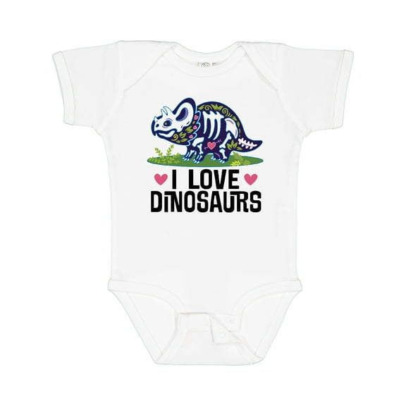 Inktastic Girl Dinosaur I Love Dinosaurs Girls Baby Bodysuit