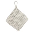 thumbnail image 1 of Mantel individual reutilizable antideslizante para taza, mantel de mesa cuadrado para escritorio, mantel tejido a mano para bebidas Blanco 19cm, 1 of 9