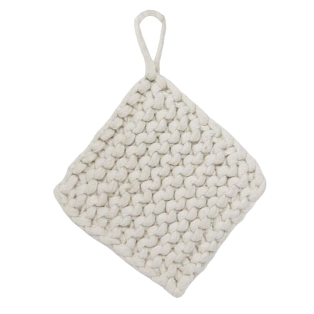 Tapete para taza reutilizable antideslizante, tapete para taza de escritorio, tapete para taza hecho a mano resistente al calor Blanco 19cm