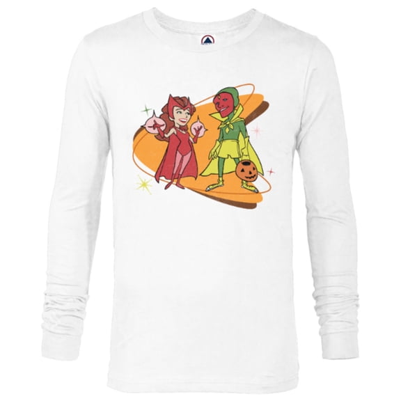 Marvel WandaVision Scarlet Witch & Vision Retro 50s Standard - Long Sleeve T-Shirt for Men - Customized-White