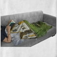 thumbnail image 6 of Iceland Soft Flannel Fleece Throw Blanket, Antique Traditional Icelandic Turf Viking Houses with Wheelbarrow Rural Setting, Cozy Plush for Indoor and Outdoor Use, 60" x 80", Multicolor, by Ambesonne, 6 of 6