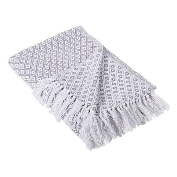 Grey Mini Diamond Blanket Throw