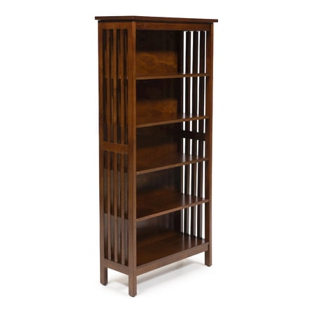 ENITIAL STAR Davis Wood 5-Shelf Bookcase in Antique Oak