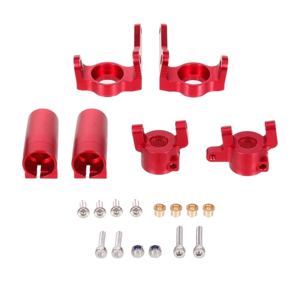 Nudillos de dirección delantera de metal C Hub Carrier Juego de bloqueo del eje trasero para Axial S Romacci Rojo